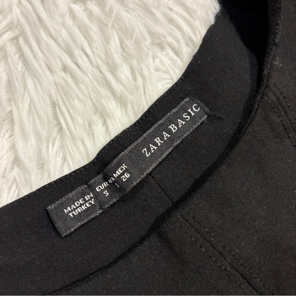 ZARA Knit Black Fit and Flair Knee Length Dress Size Small - Picture 6 of 10